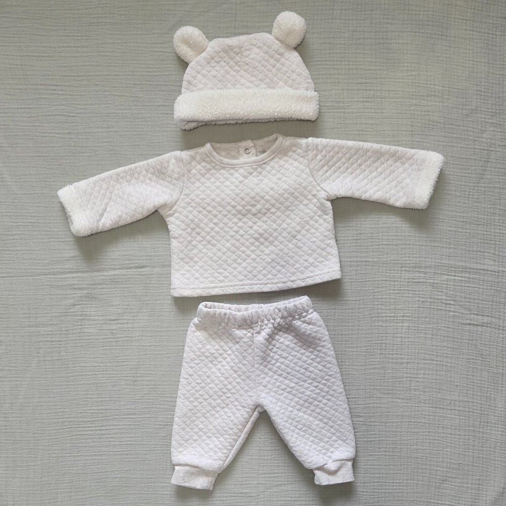 Unisex Baby Quilted Sweater & Pant Set, 0-3 months